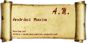 Andrási Maxim névjegykártya